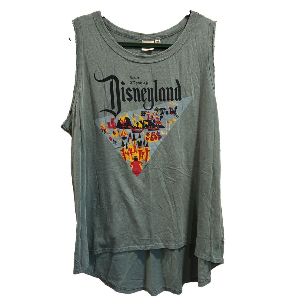 Disneyland Junkfood Disney Parks Tank Top Shirt Womens Size XL NWT Green
